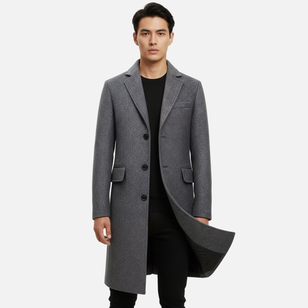 Woverley | Classic Tailored Wool Overcoat for Men – Timeless Elegance