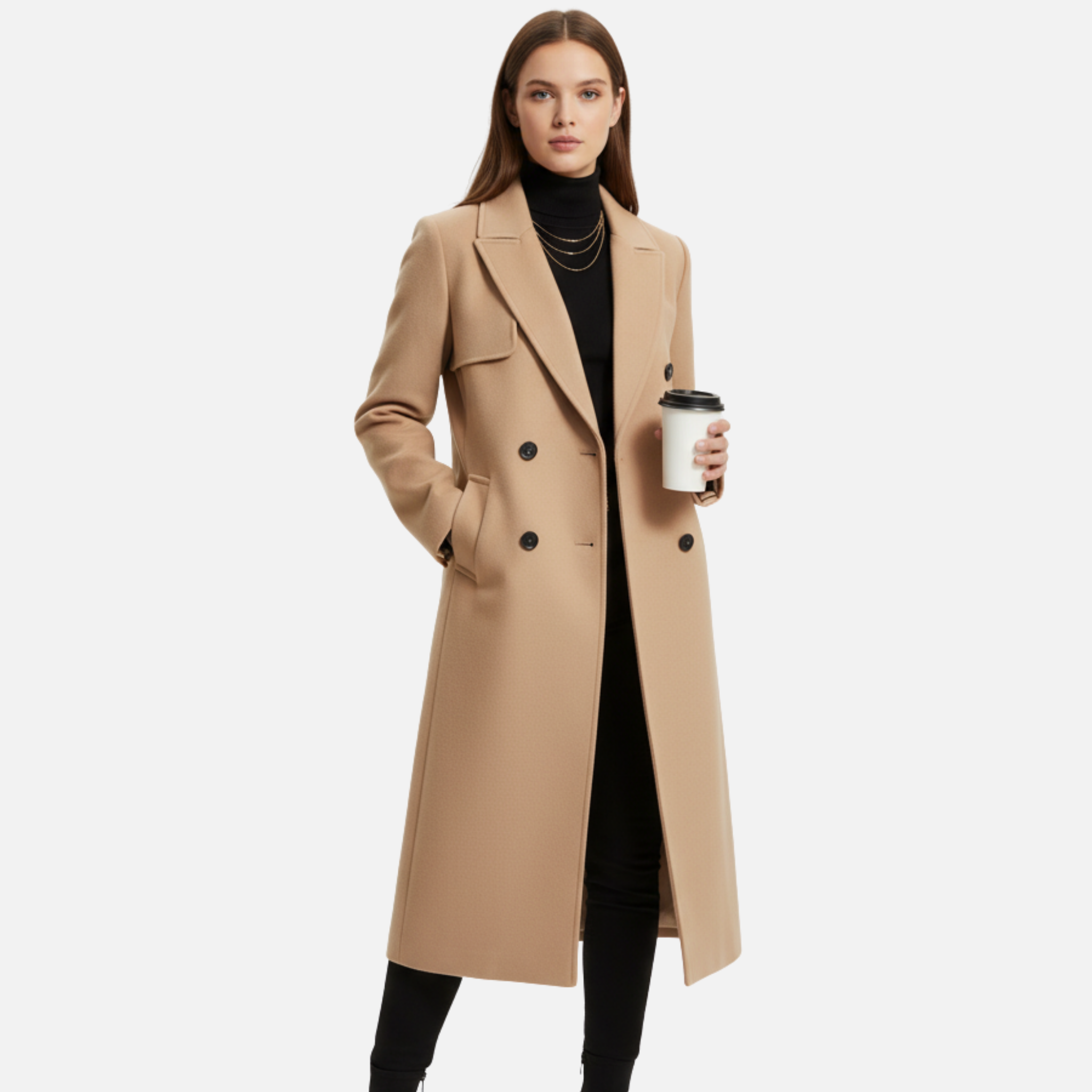 Woverley | Women's Elegant Long Coat – Stylish Seasonal Outerwear