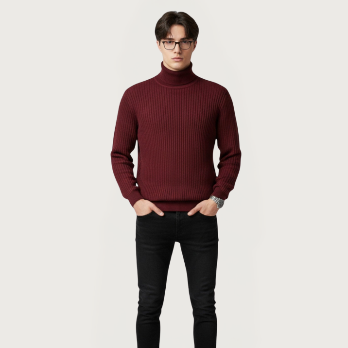 Woverley | Men's Knit Turtleneck Sweater in Wool
