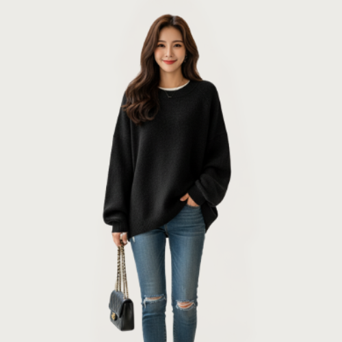 Woverley | Women's Sweater with Dropped Shoulders and Long Sleeves