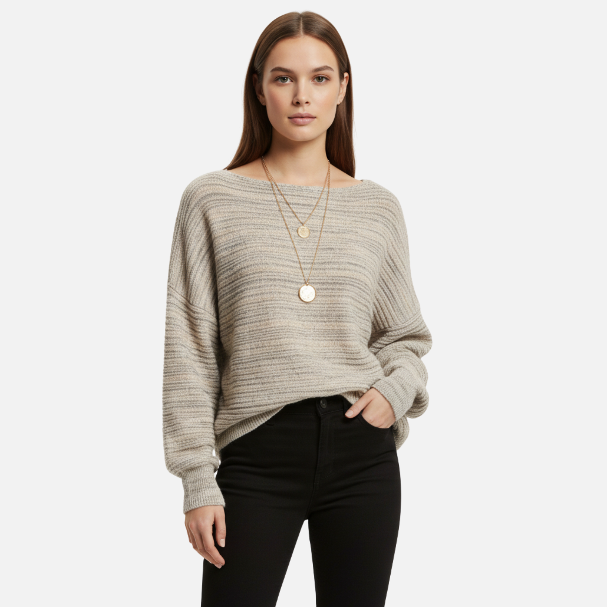 Women's Cozy Solid Sweater for Autumn and Winter