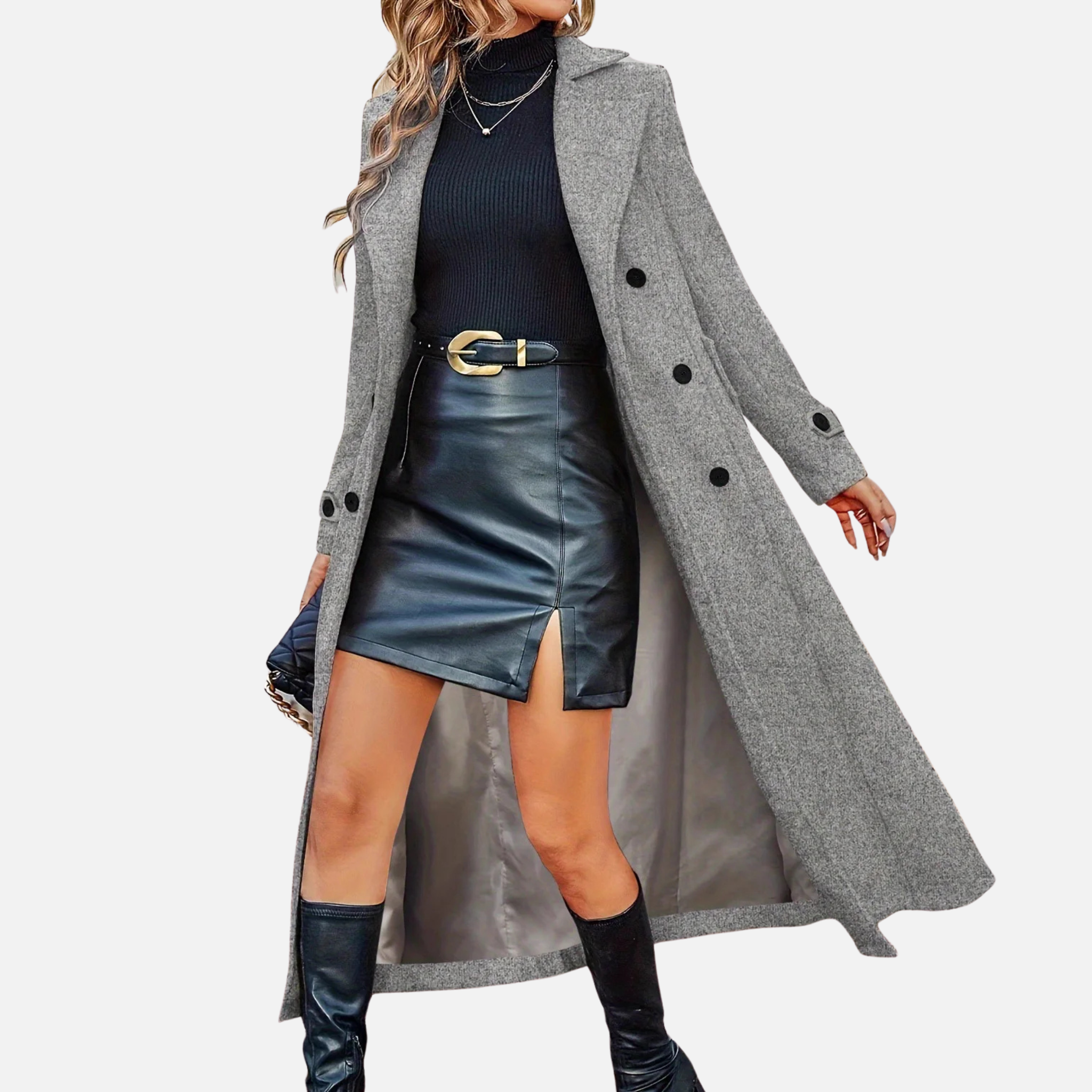 Woverley | Women's Elegant Long Coat – Stylish Seasonal Outerwear