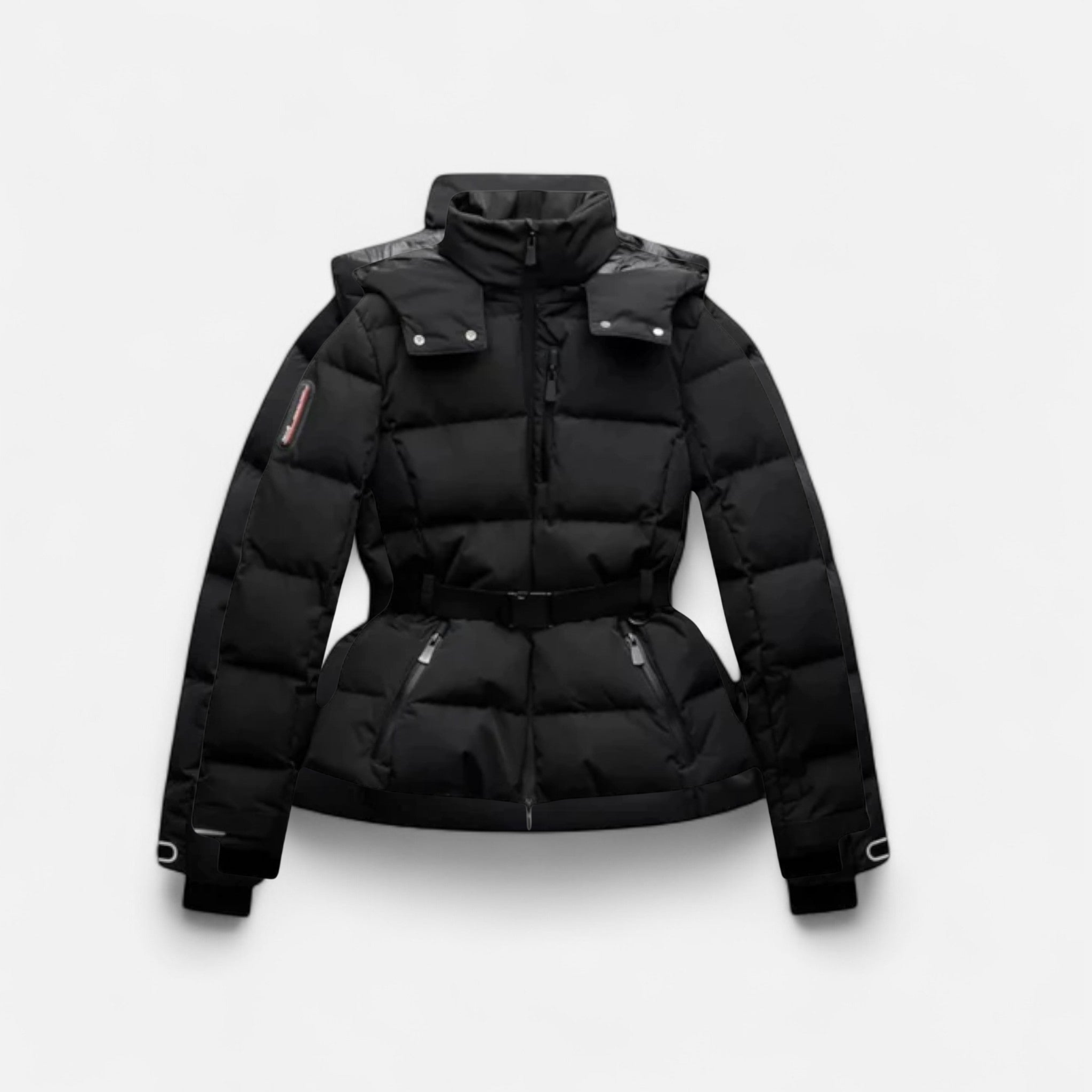 Woverley | Women's Belted Water-Resistant Puffer Jacket – Elegant Style